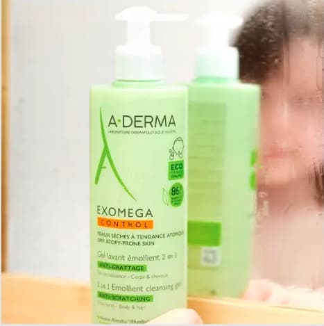 A-DERMA EXOMEGA CONTROL blødgørende 2-i-1 showergel 500 ml
