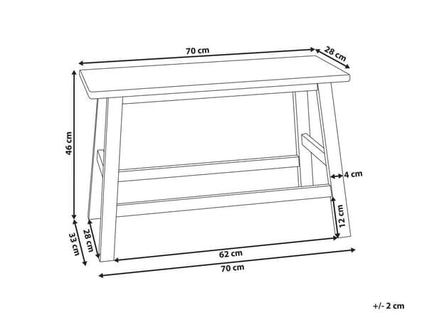 Bænk lys bambus 70 x 46 x 33 cm rektangulær plankebænk badeværelse gang minimalistisk stil