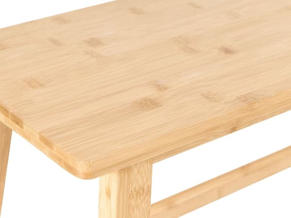 Bænk lys bambus 70 x 46 x 33 cm rektangulær plankebænk badeværelse gang minimalistisk stil