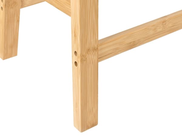 Bænk lys bambus 70 x 46 x 33 cm rektangulær plankebænk badeværelse gang minimalistisk stil
