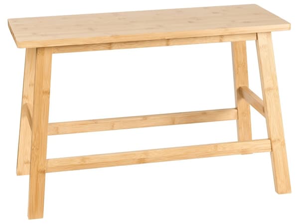 Bænk lys bambus 70 x 46 x 33 cm rektangulær plankebænk badeværelse gang minimalistisk stil