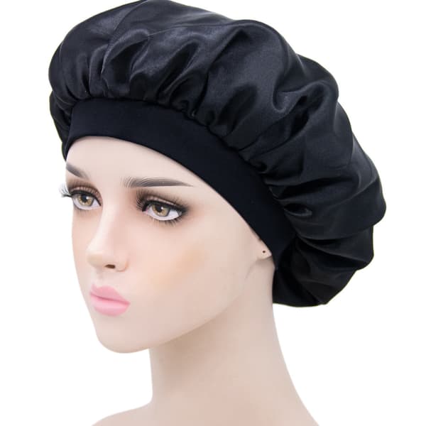 Sovehætte satinhætte (one size) Sort