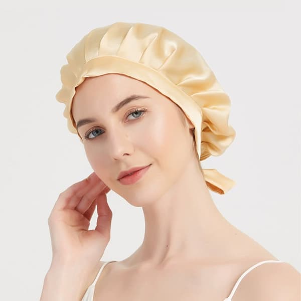 INF Justerbar Silke Sleep Cap for langt hår, 100 % Mulberry Silke
