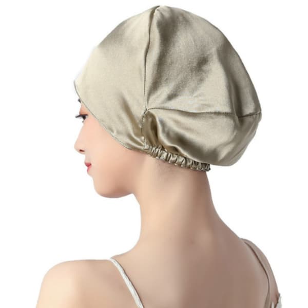 INF Ylellinen silkkiunihattu hiuksille, 100% Mulberry-silkkihuppu pörröisyyden hallintaan