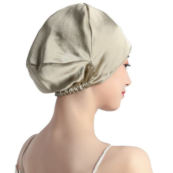 INF Ylellinen silkkiunihattu hiuksille, 100% Mulberry-silkkihuppu pörröisyyden hallintaan
