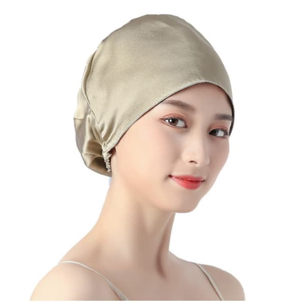 INF Ylellinen silkkiunihattu hiuksille, 100% Mulberry-silkkihuppu pörröisyyden hallintaan