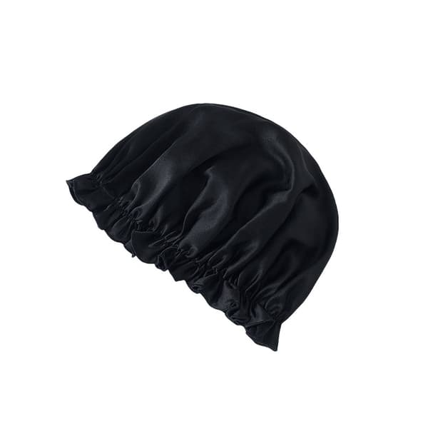 INF 100% Mulberry Silk Sovehue til Kvinder, Blødt Hovedtørklæde til Sovn Sort M