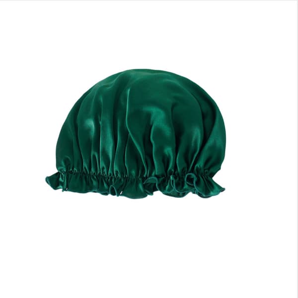 INF 100% Mulberry Silk Sovehue til Kvinder, Blødt Hovedtørklæde til Sovn Mørkegrøn M