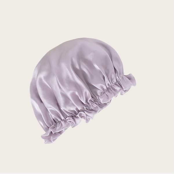INF 100% Mulberry Silk Sovehue til Kvinder, Blødt Hovedtørklæde til Sovn Lys lilla M