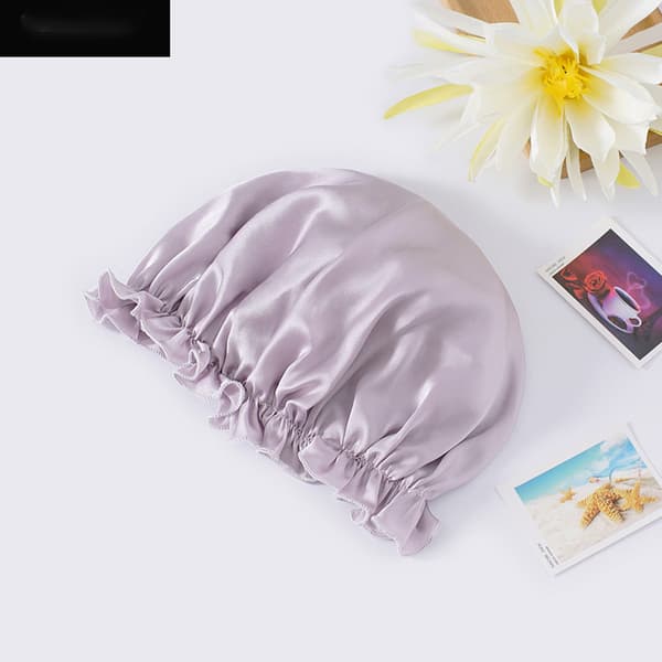 INF 100% Mulberry Silk Sovehue til Kvinder, Blødt Hovedtørklæde til Sovn Lys lilla M