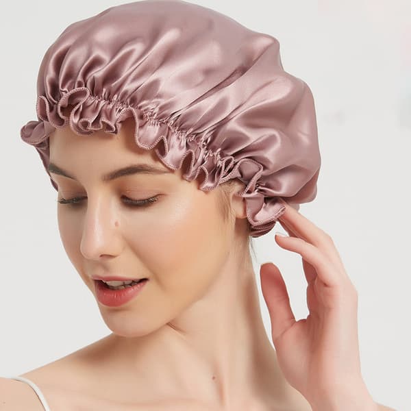 INF 100% Mulberry Silk Sovehue til Kvinder, Blødt Hovedtørklæde til Sovn Lys lilla M