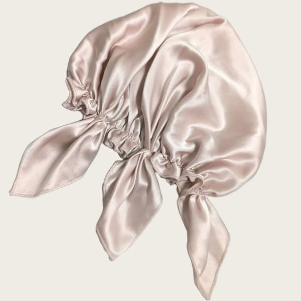 INF Silke sovehætte til kvinder, 100% Mulberry silke Gummi pink