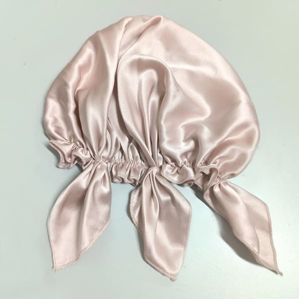 INF Silke sovehætte til kvinder, 100% Mulberry silke Gummi pink