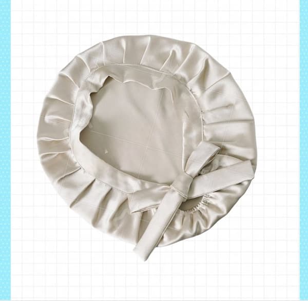 INF Justerbar silke sovehue til kvinder, 100% Mulberry silke Beige