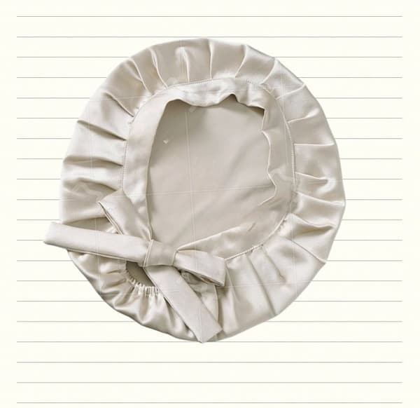 INF Justerbar silke sovehue til kvinder, 100% Mulberry silke Beige