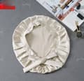 Miniatyrbillede 2 af 5: INF Justerbar silke sovehue til kvinder, 100% Mulberry silke Beige