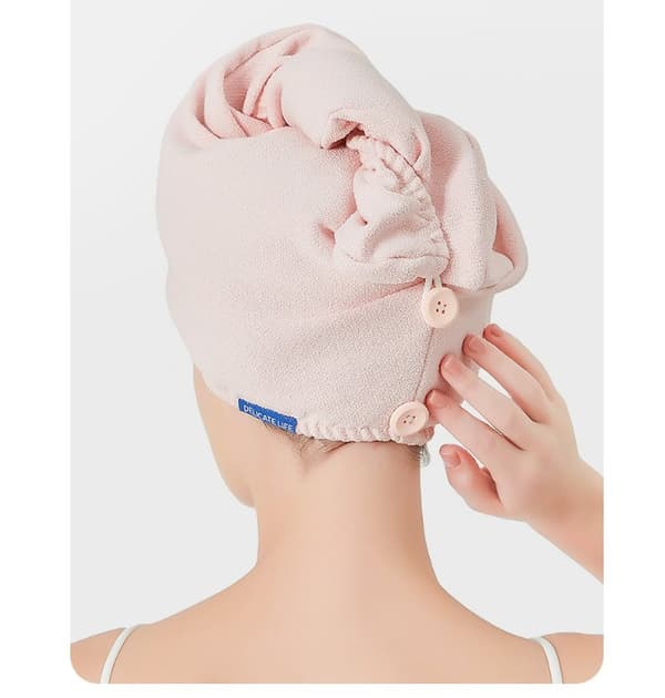 INF Mikrofiber hårhandduksturban, snabbtorkande hårhandduk Rosa
