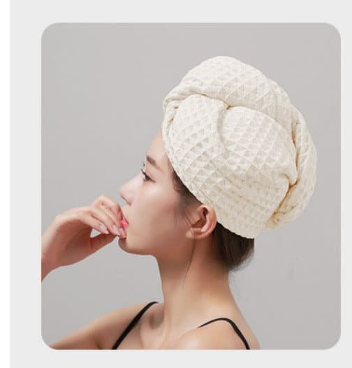 INF Hurtigtørrende hårhåndklæde turban - Superabsorberende mikrofiber hårhåndklæde Hvid
