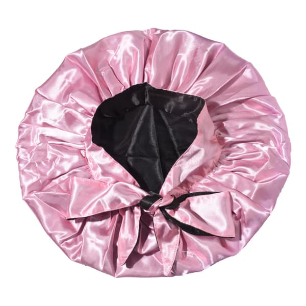 INF Dobbeltlags Satin Bonnet med Lange Bånd Lyserød