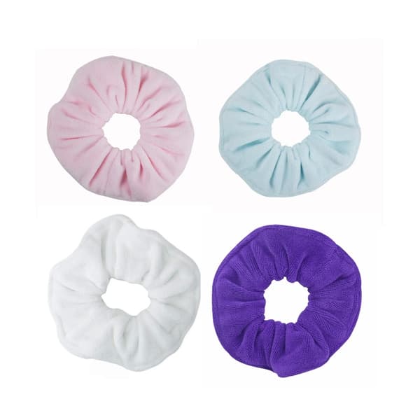 INF Mjuka Hårband i Mikrofiber - 4-pack Blandade Färger Rosa