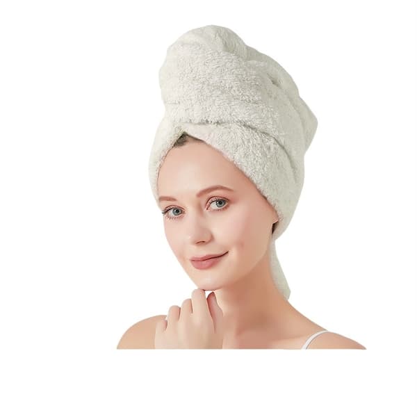 INF Superabsorberende Hårtørringshætte i Koralfleece Beige