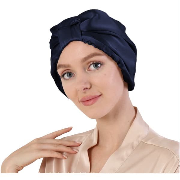 INF 100 % Mulberry-silkkinen hiustenhoitohattu Laivastonsininen