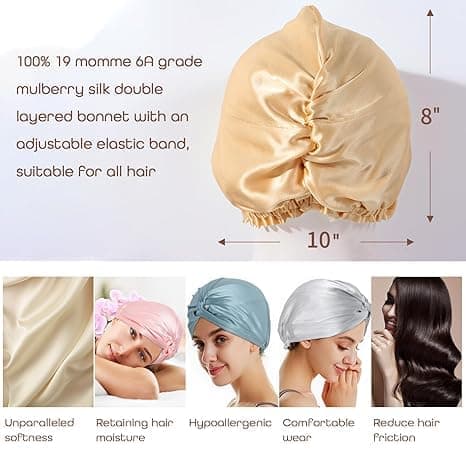 Luksus Satin Beanie 2-i-1 - Sleeping Beanie & Swim Beanie til langt og krøllet hår