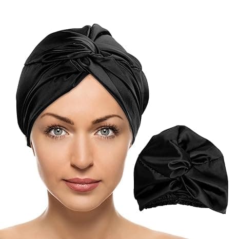 Luksus Satin Beanie 2-i-1 - Sleeping Beanie & Swim Beanie til langt og krøllet hår