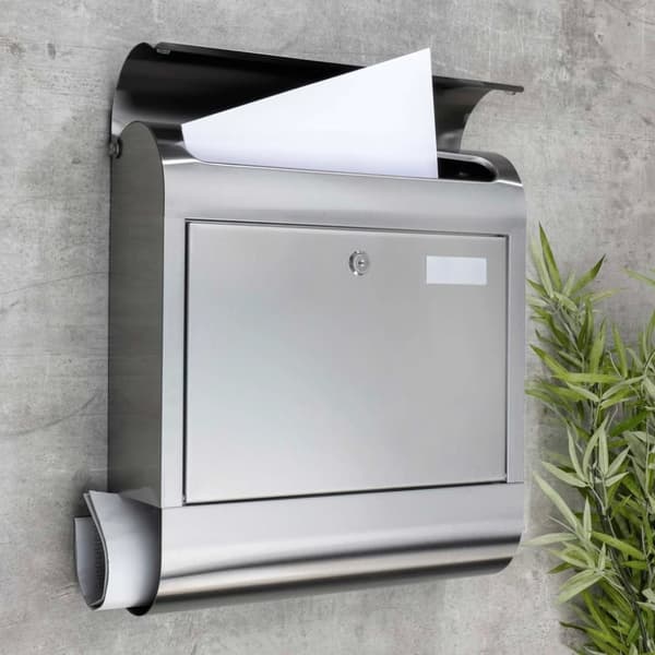 HI Postkasse rustfritt stål 38x12x42,5 cm