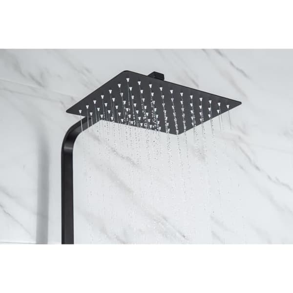 Duschpelare OCEANIC - Termostatblandare - High Rectangle Apple 30x20 cm - Matt Black