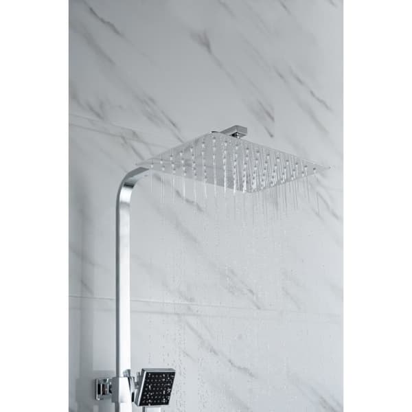 OCEANIC Duschpelare - Termostatblandare - Rektangulärt högt huvud 30x20 cm - Krom