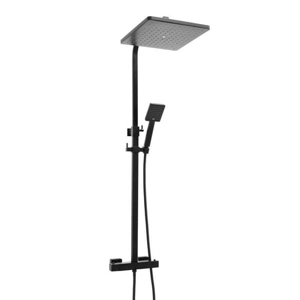 Suihkusetti musta - sadesuihkulla 30cm - ja termostaattihanalla