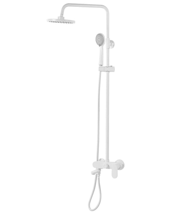 Dusjsett Hvit Messing med Regnfunksjon Matt finish Glamour Moderne
