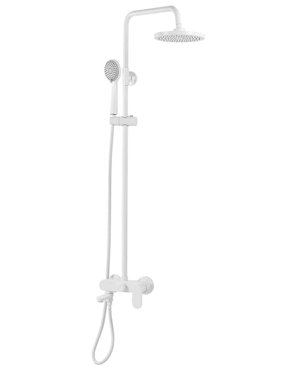 Dusjsett Hvit Messing med Regnfunksjon Matt finish Glamour Moderne