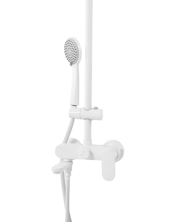 Dusjsett Hvit Messing med Regnfunksjon Matt finish Glamour Moderne