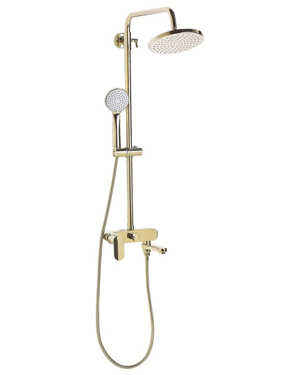 Dusjsett med takdusj gull messing moderne glamour