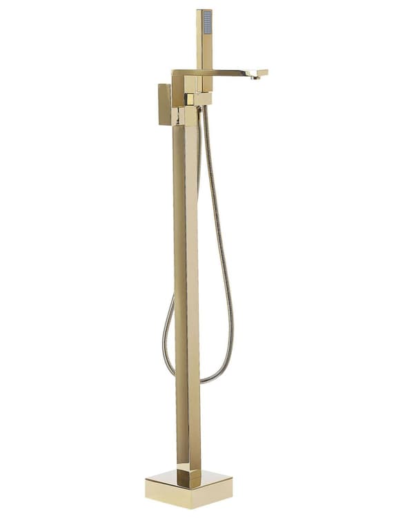 Badekarbatteri frittstående 120 cm gull moderne