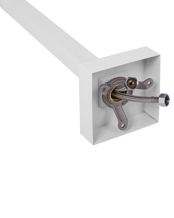 Frittstående Blandebatteri for Badekar Hvit Matt Messing med Hånddusj og Gulvmontert Hånddusj Moderne Design