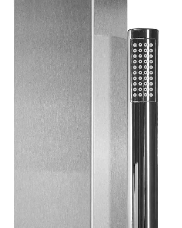 Udendørsbruser Sølvkrom Stål 210 cm Moderne Udebruser med Varmt Vand til Haven med Rundt Brusehoved Design Havebruser med Blandingsbatteri