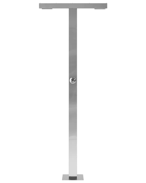 Ulkosuihku hopea 80 x 210 x 26 cm ruostumaton teräs sadesuihku kaksi suihkua vapaasti seisova moderni