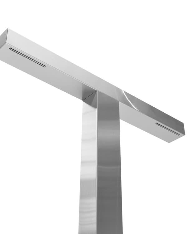 Ulkosuihku hopea 80 x 210 x 26 cm ruostumaton teräs sadesuihku kaksi suihkua vapaasti seisova moderni