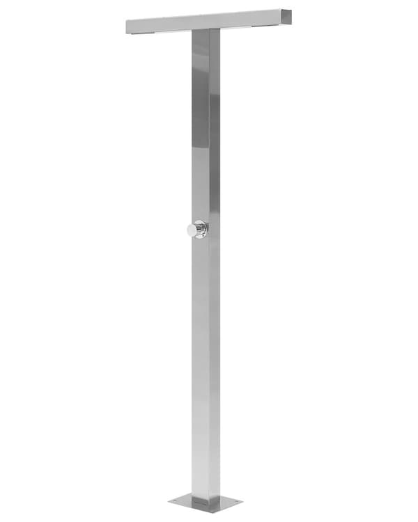 Ulkosuihku hopea 80 x 210 x 26 cm ruostumaton teräs sadesuihku kaksi suihkua vapaasti seisova moderni