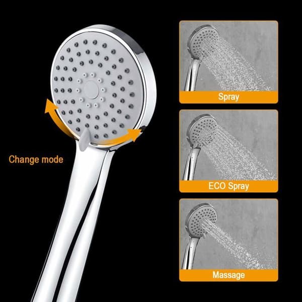Duschpelare Ibergrif - M20741 - Fyrkantig duschpelare med blandare, flexibel, huvud, handdusch, stöd, krom, silver