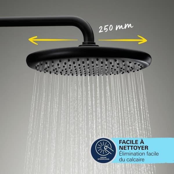 Duschpelare med termostatblandare - Vattensparande - GROHE Vitalio Start System 250 - Matt Svart - 266772431