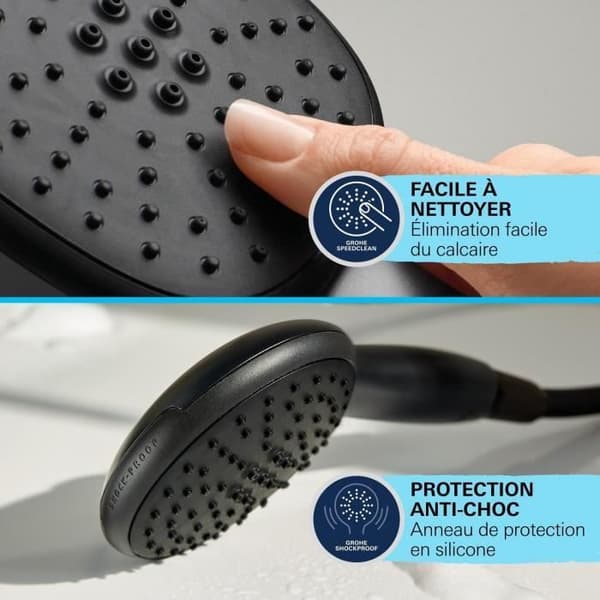 Duschpelare med termostatblandare - Vattensparande - GROHE Vitalio Start System 250 - Matt Svart - 266772431