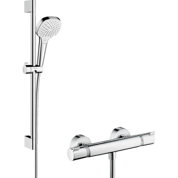 Duschkombination - HANSGROHE - Croma Select E Vario/Ecostat Comfort - Stång 65 cm - 3 munstycken - Krom