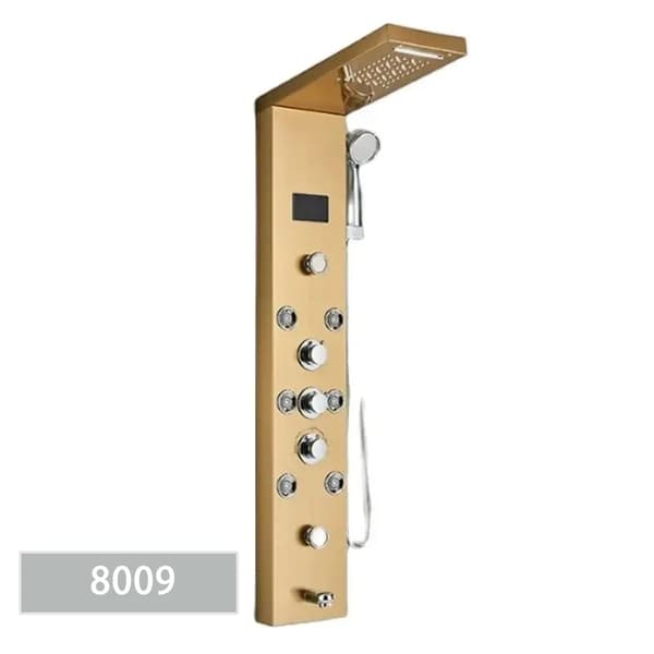 Badeværelse Brusepanel, 5 Vandudløbsfunktioner, Elegant Gylden Finish,8009