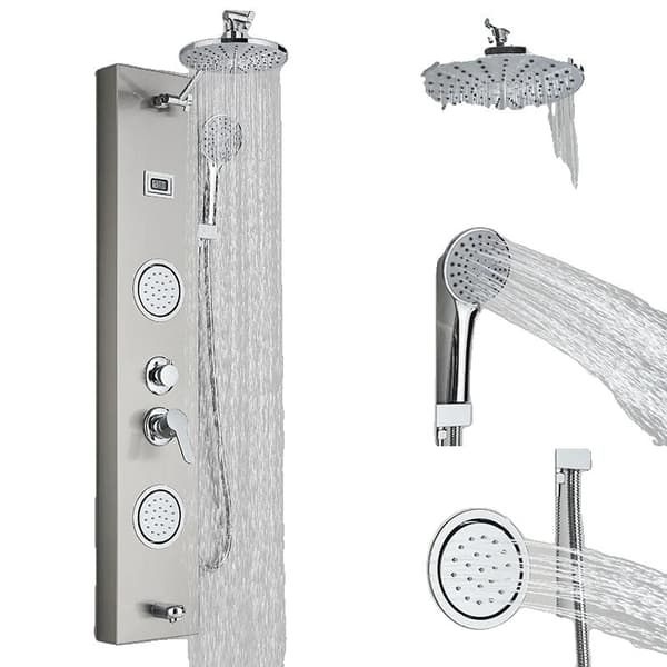 Badeværelse Regnvejr Bruserpanel, Triple Håndtag Kontrol, Vandfald og Regnvejr Funktioner,Nickel 7001
