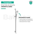 Miniatyrbild 4 av 6: Duschset - HANSGROHE - Crometta Vario - 2 munstycken - Hög bar 0,90 m - QuickClean