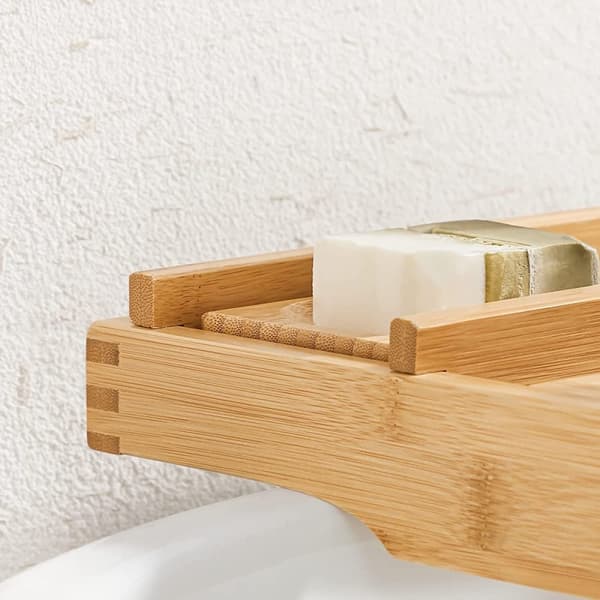 Pont de Baignoire Extensible en Bambou - L75/109 cm